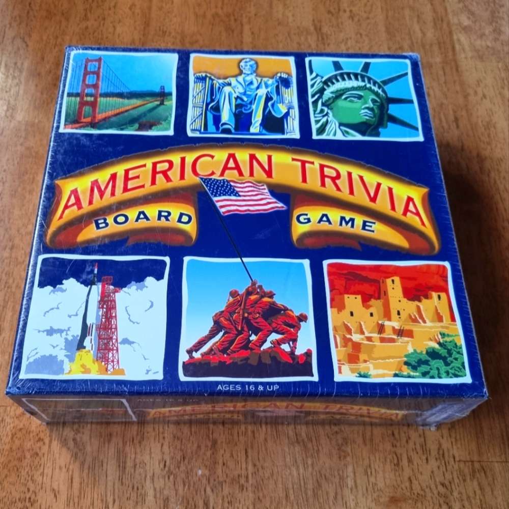 American Trivia Board Game US Geography History Arts Cards Family NEW